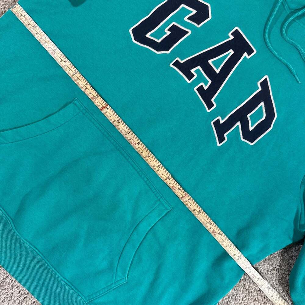 GAP Arch Logo Hoodie Mens XL Green Mirage Pullover Fleece Sweatshirt EUC - Picture 4 of 8